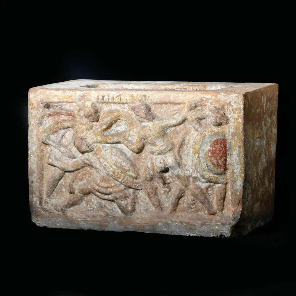 An Etruscan Terracotta Cremation Urn, Hellenistic Period, ca. 2nd century BCE