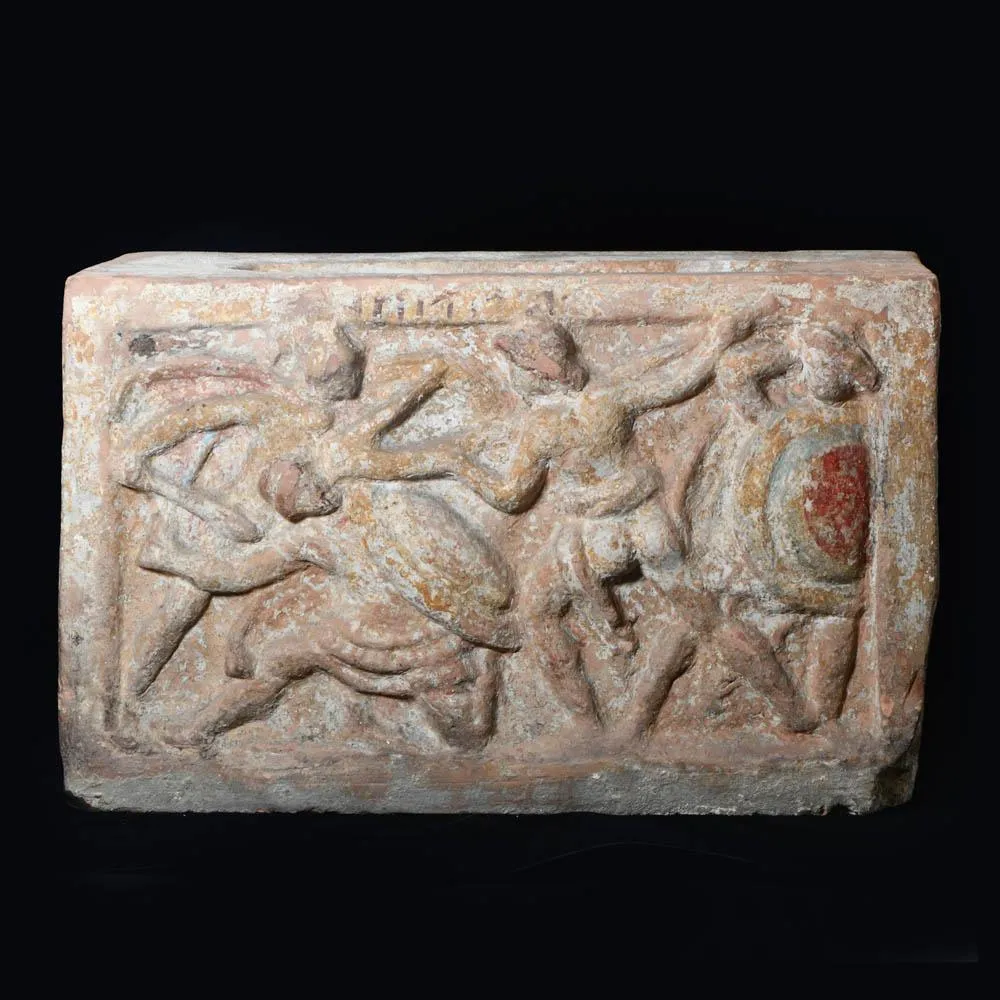 An Etruscan Terracotta Cremation Urn, Hellenistic Period, ca. 2nd century BCE