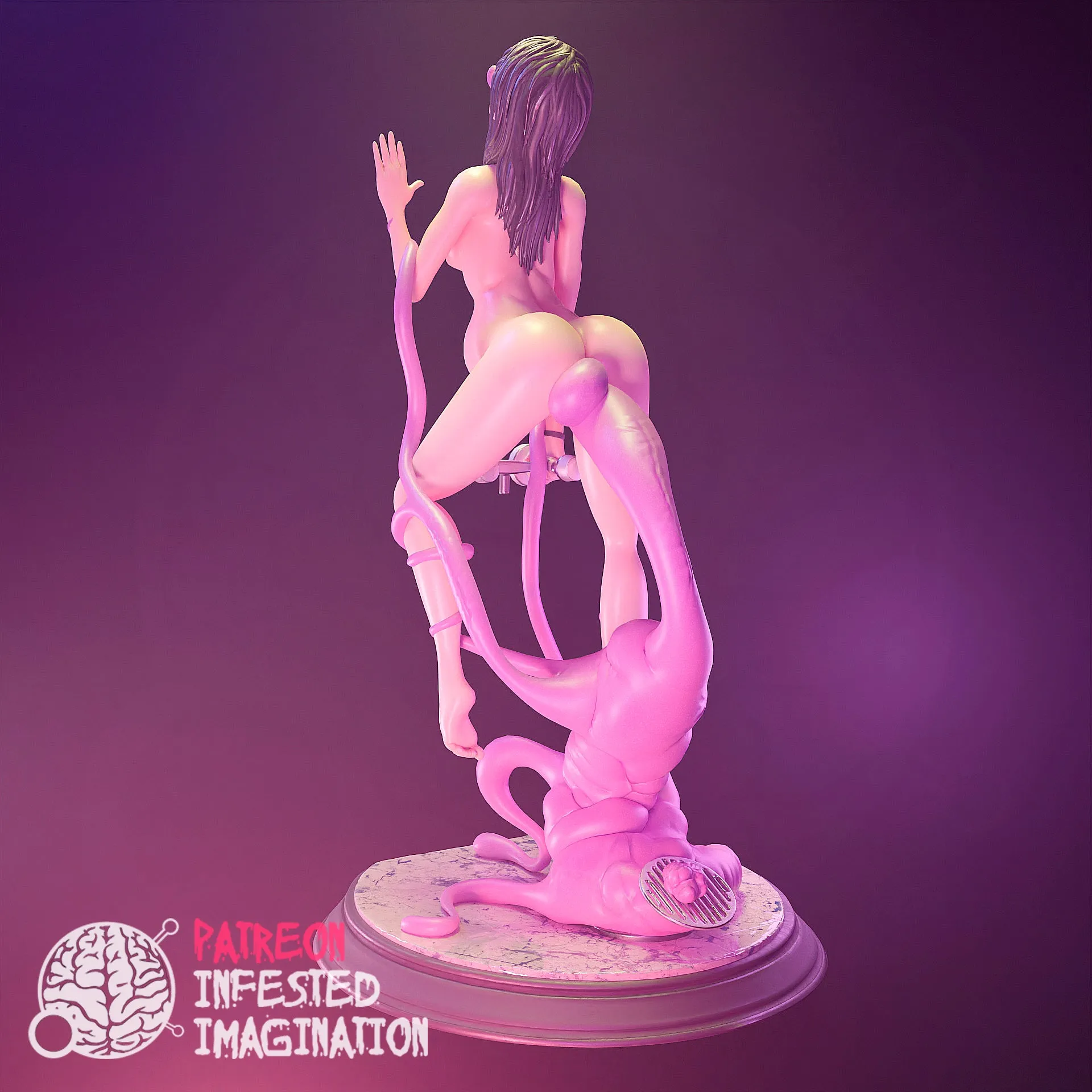 ANIME GIRL GETTING FILLED BY TENTACLES IN THE SHOWER - Infested Imagination