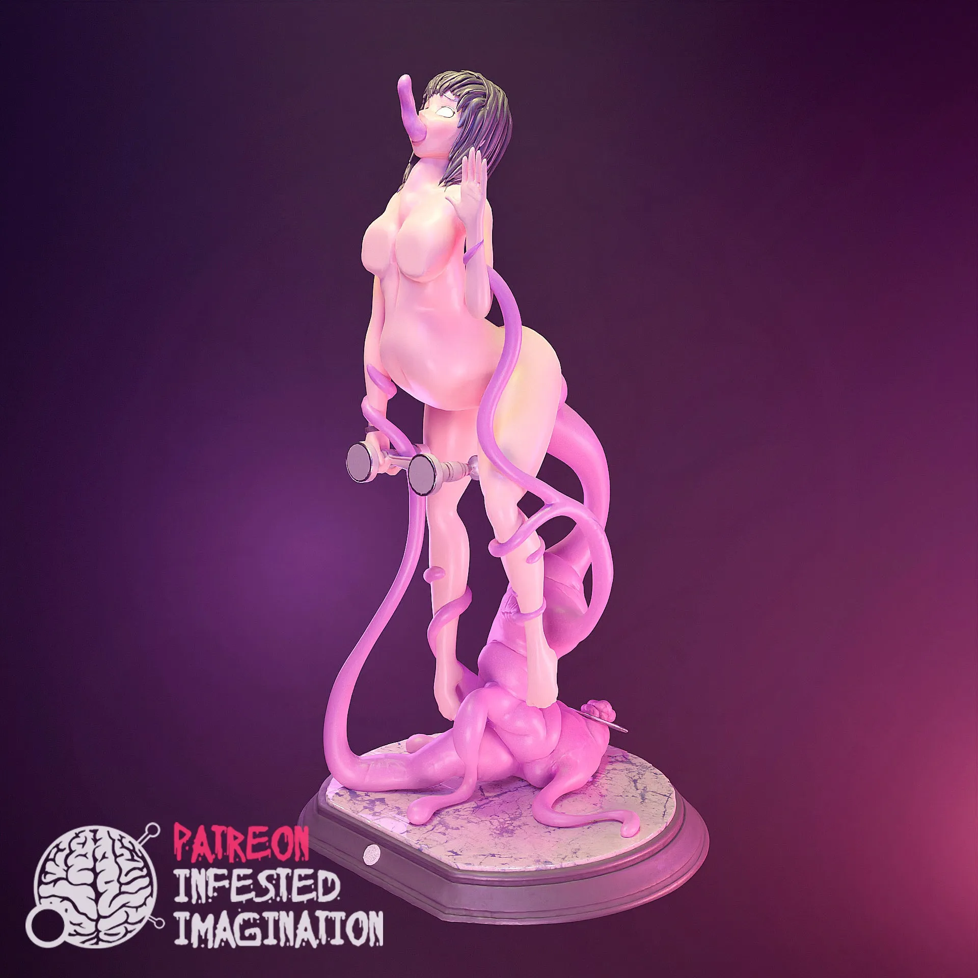 ANIME GIRL GETTING FILLED BY TENTACLES IN THE SHOWER - Infested Imagination