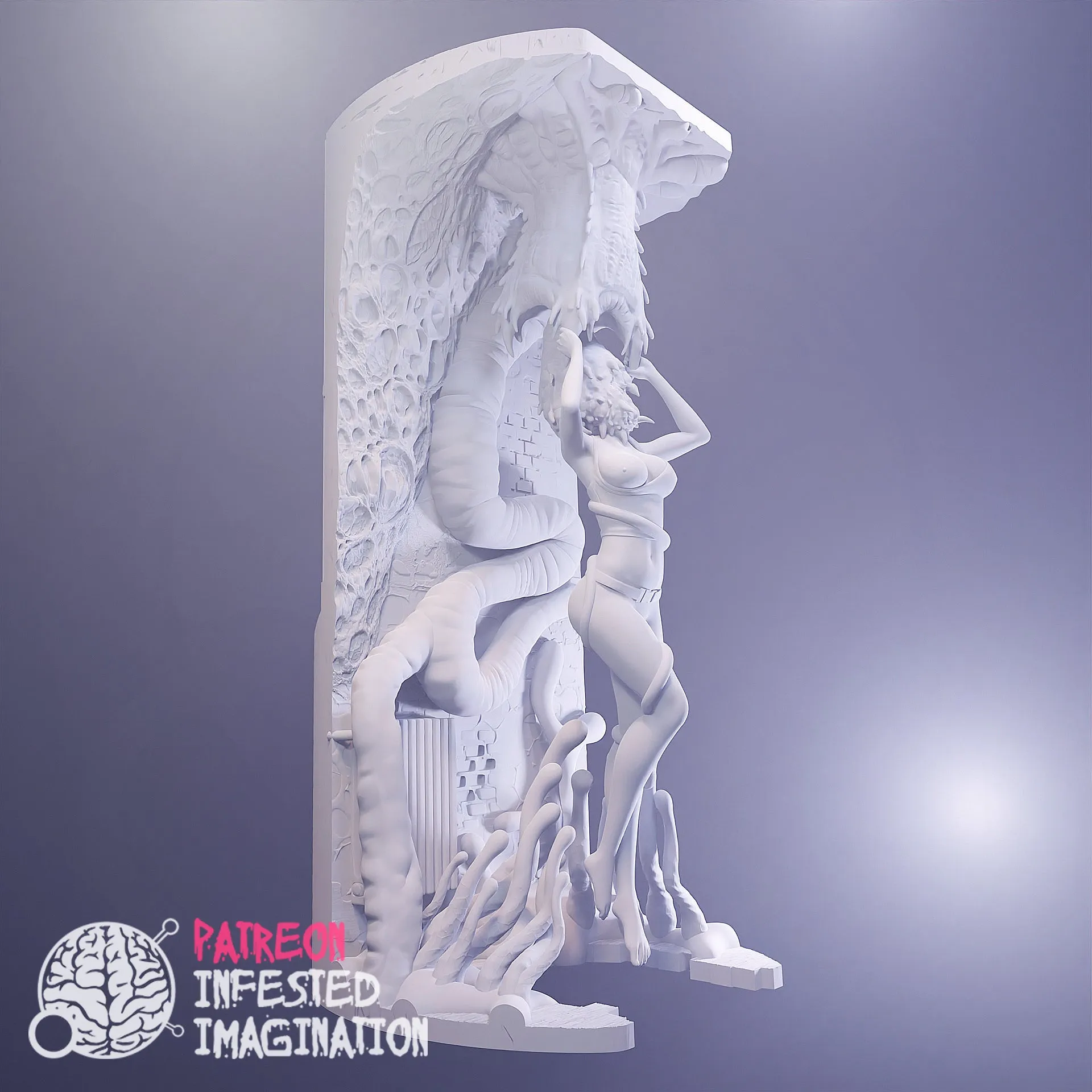 BARNACLE EATING NUDE GIRL (HALF LIFE PRINTABLE SCULPT) - Infested Imagination