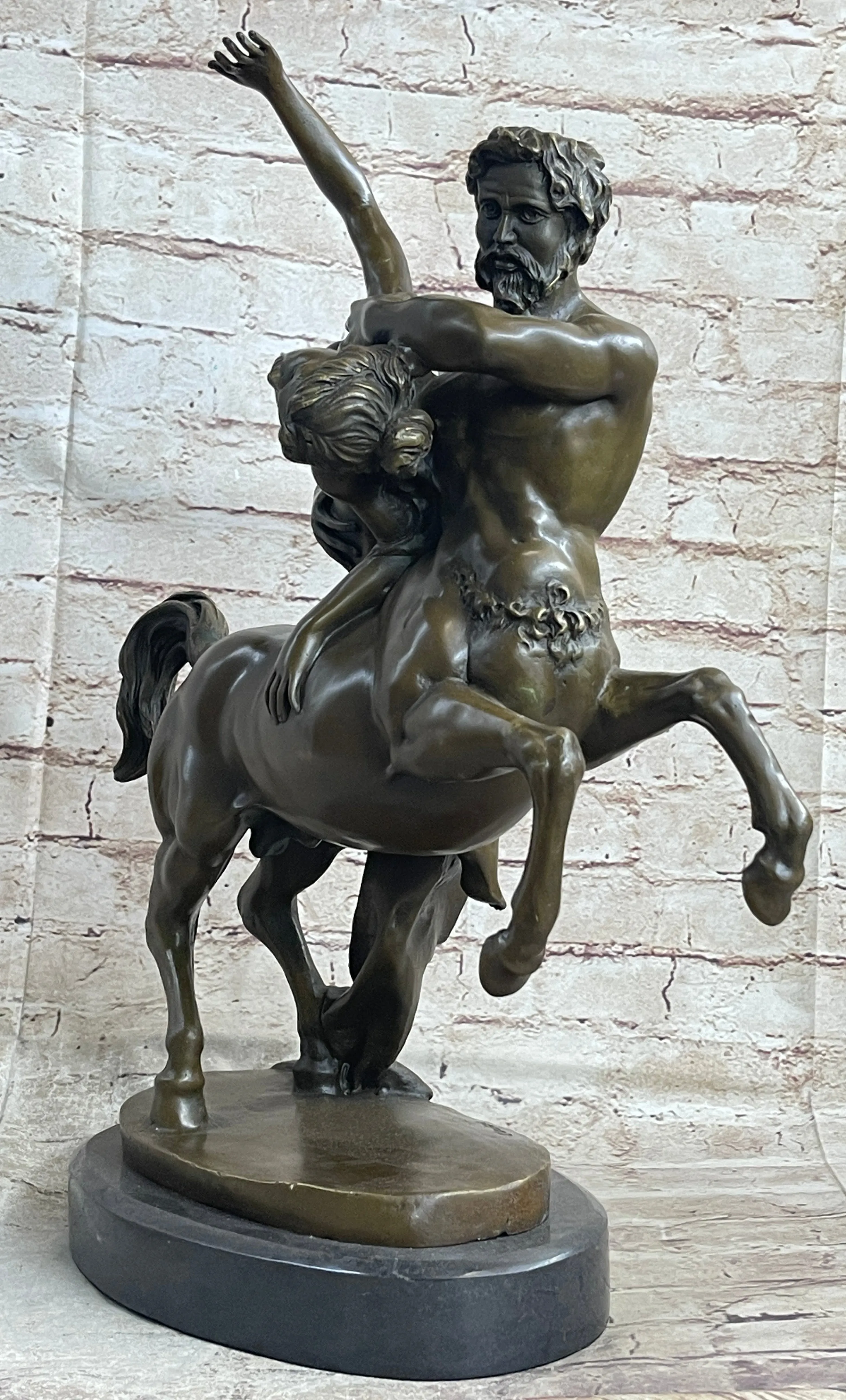 Clodion Centaur Abducting Nude Woman Bronze Statue Mythical Greek Art Sculpture
