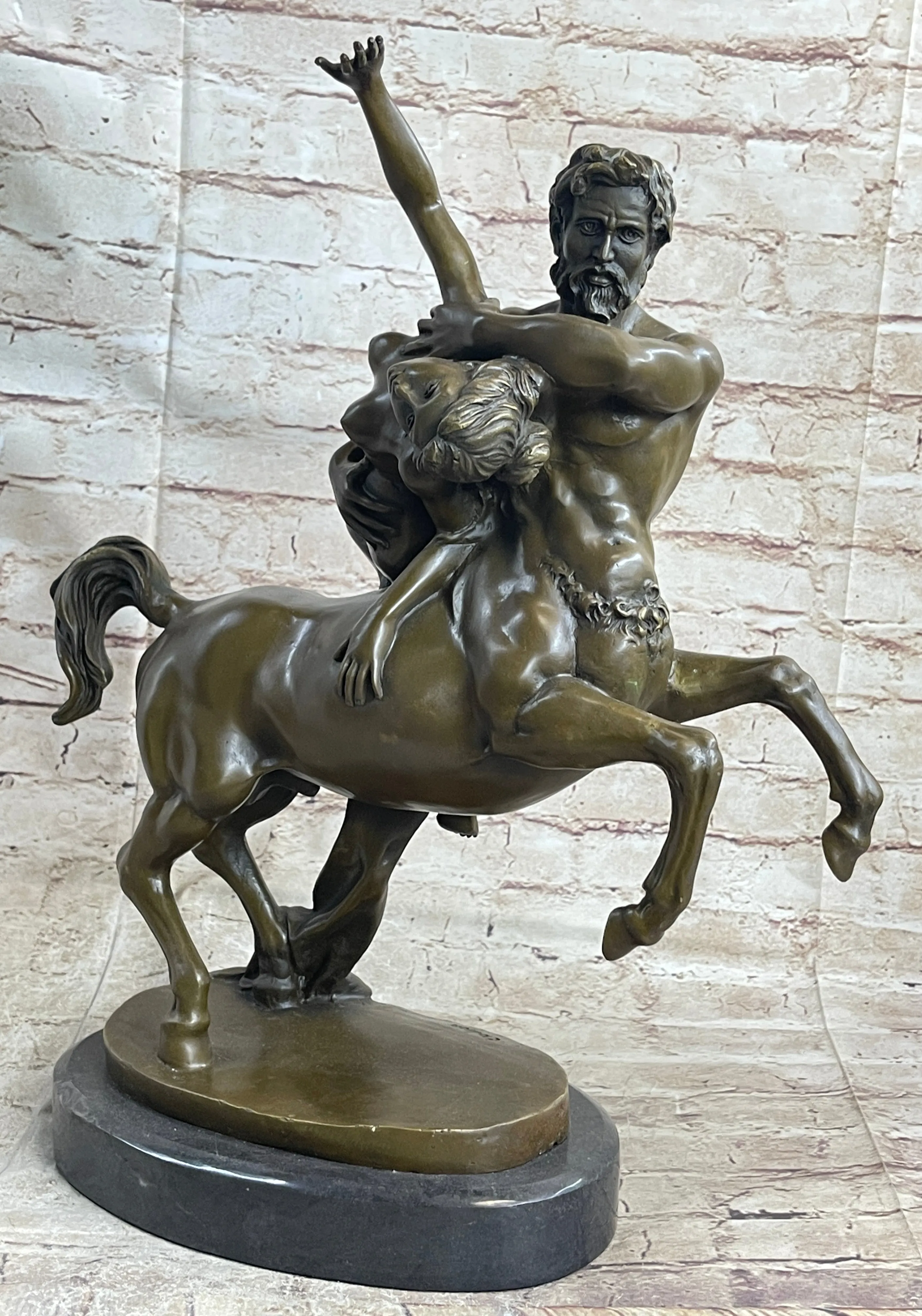 Clodion Centaur Abducting Nude Woman Bronze Statue Mythical Greek Art Sculpture