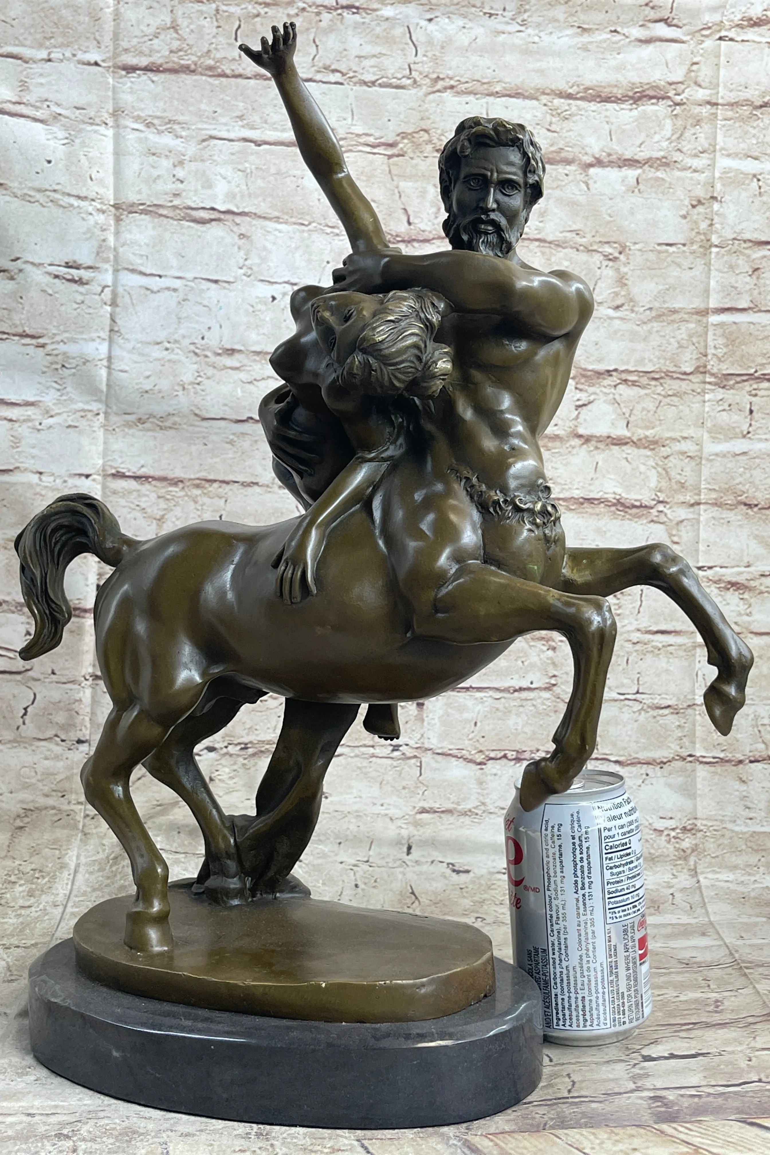 Clodion Centaur Abducting Nude Woman Bronze Statue Mythical Greek Art Sculpture
