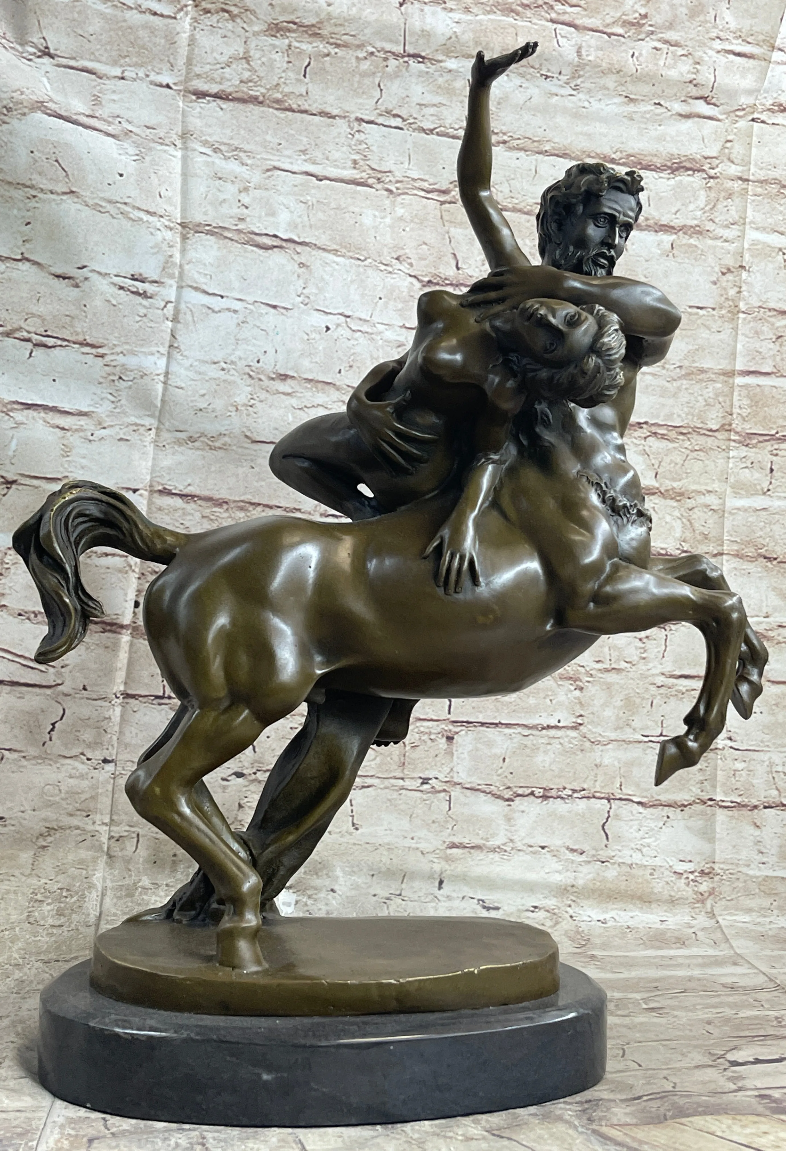 Clodion Centaur Abducting Nude Woman Bronze Statue Mythical Greek Art Sculpture