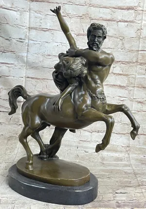 Clodion Centaur Abducting Nude Woman Bronze Statue Mythical Greek Art Sculpture