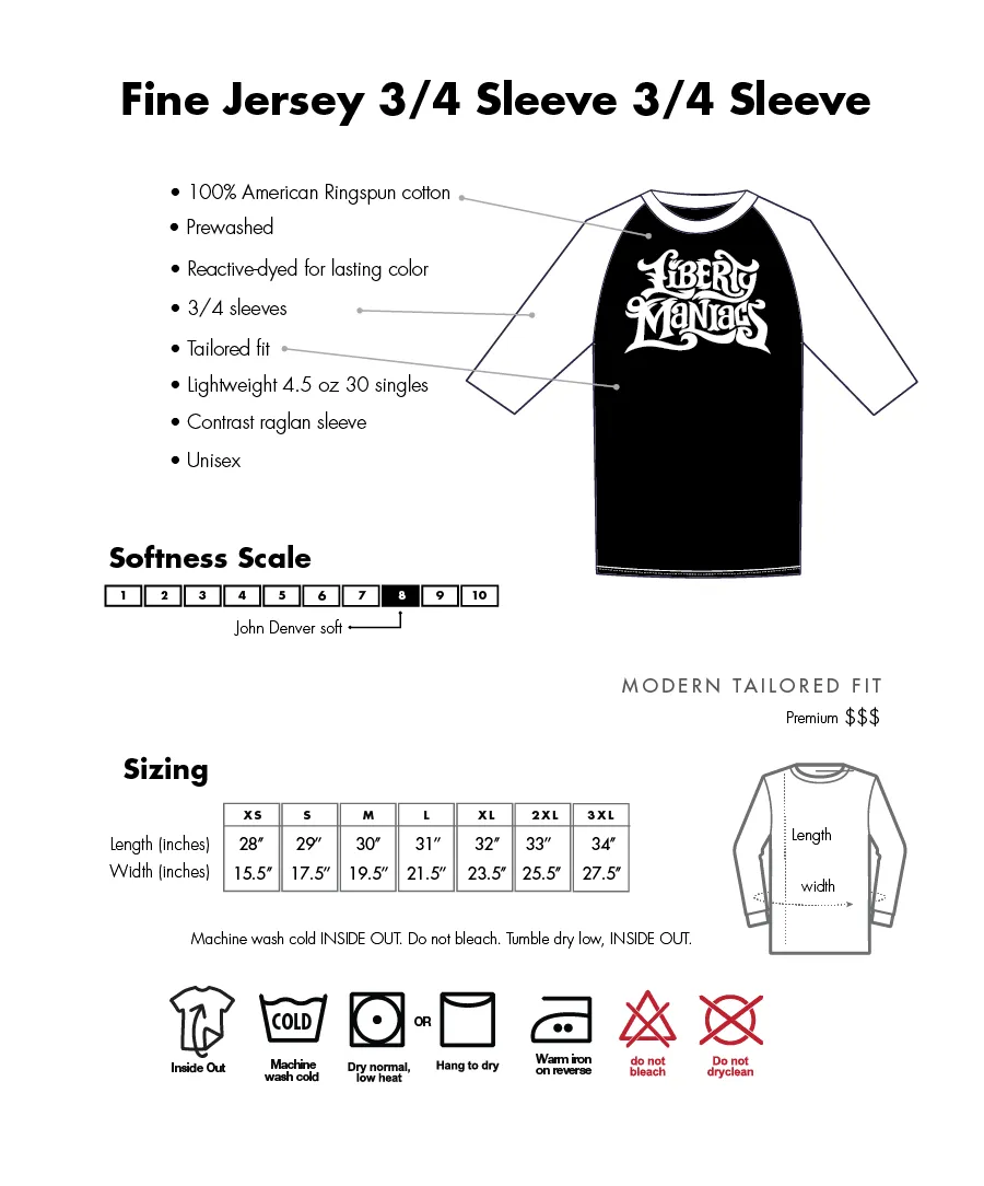 Defend Liberty Vintage 3/4 Sleeve Raglan