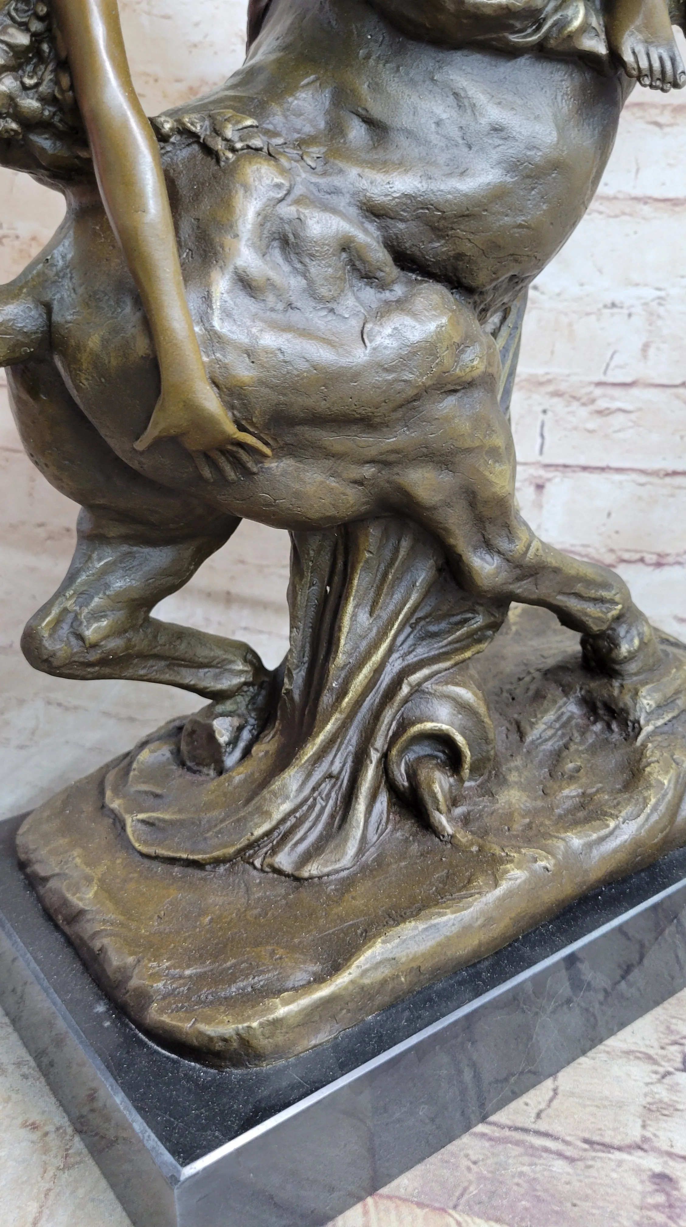 The Abduction of Hippodameia Greek Centaur & Nude Female Bronze Statue Sculpture 21" x 18"