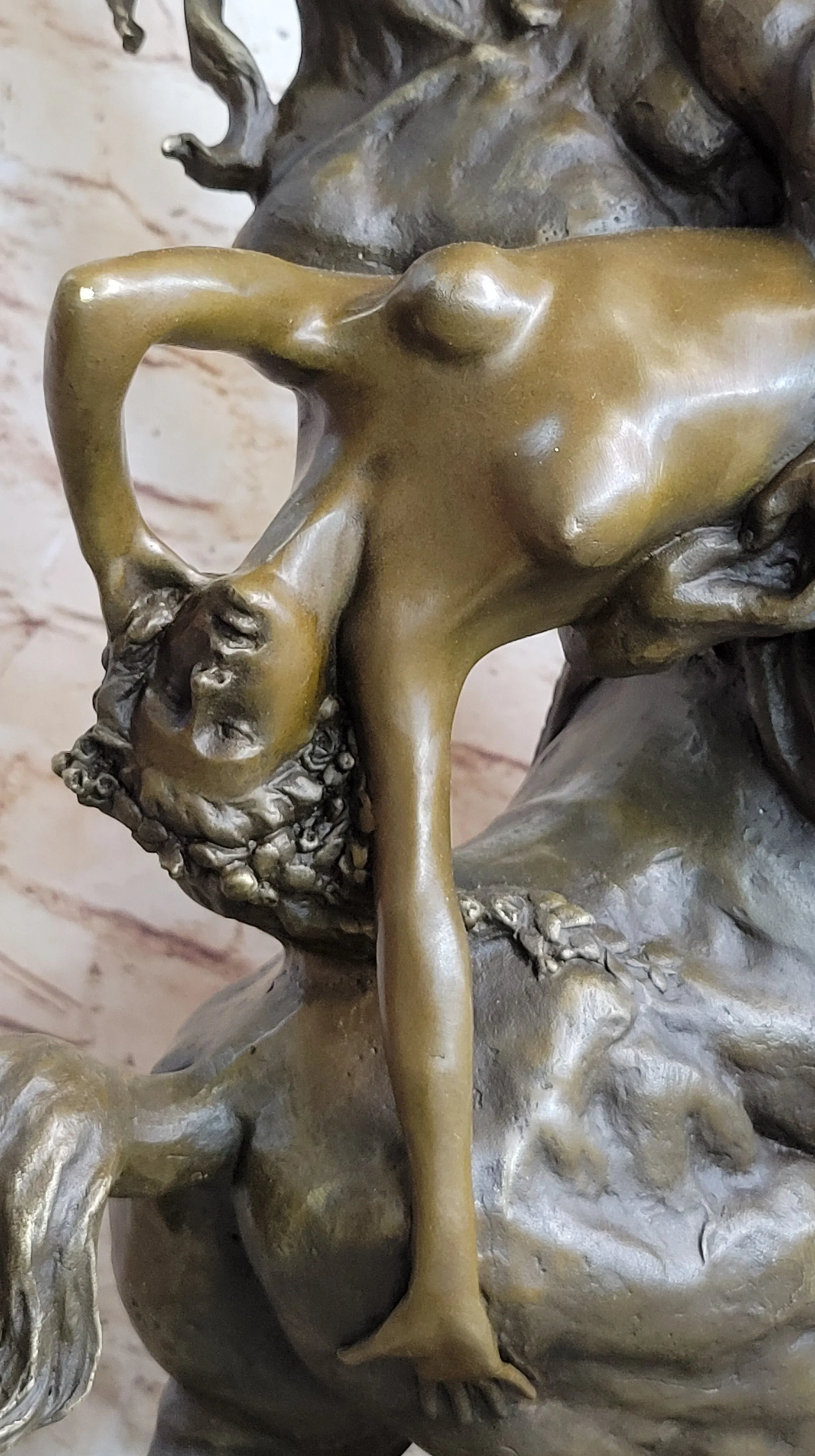 The Abduction of Hippodameia Greek Centaur & Nude Female Bronze Statue Sculpture 21" x 18"